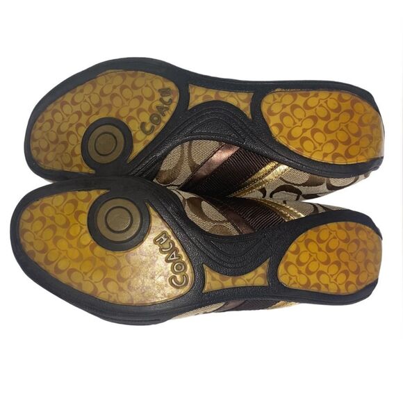 COACH JAYME Wm’s Sz 6 Brown Suede Trim Tan Signature C Fabric Sneaker Shoes - Picture 7 of 8